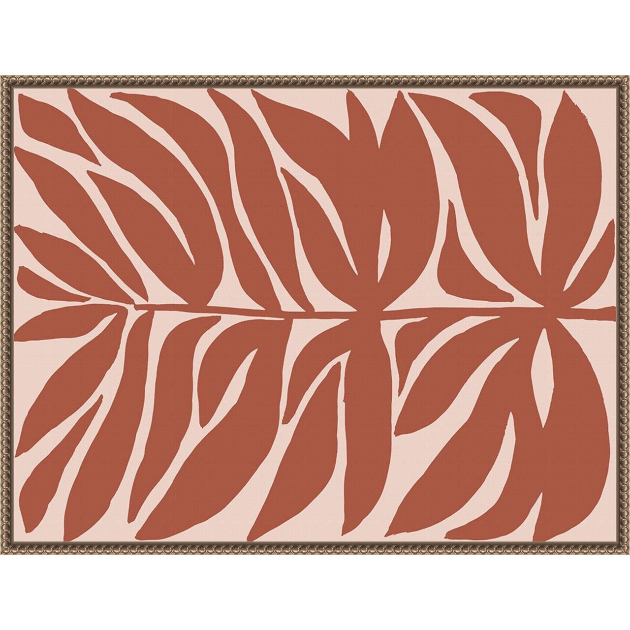 Terra Cotta Block Palms II by June Erica Vess Framed Canvas Wall Art